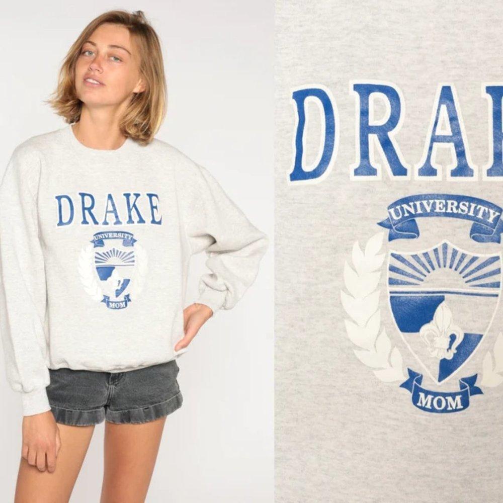 Drake University Mom Sweatshirt 90S College Parent Des Moines Iowa